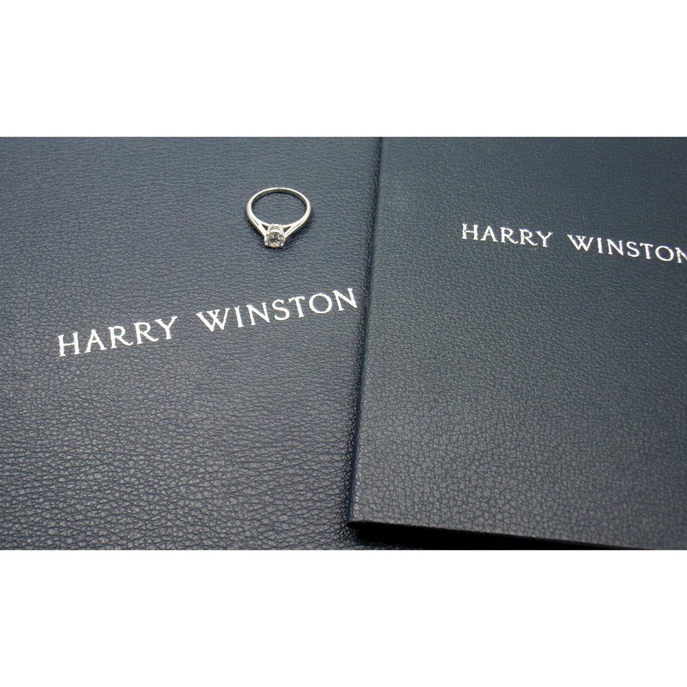 Authentic! Harry Winston Platinum .56ct VVS1/F Diamond Solitaire Engagement Ring - Picture 7 of 11